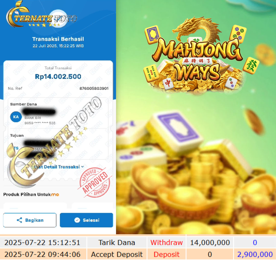 TERNATETOTO - MAHJONG WAYS 2 Rp.14,000,000,-